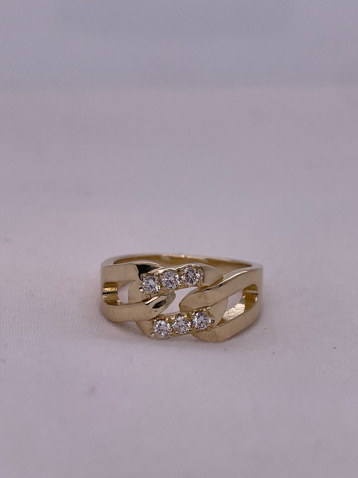 טבעת יהלומים טבעיים ״לונה״ 0.18 קראט טבעי