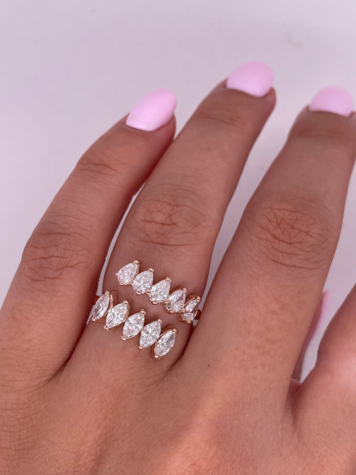 טבעת יהלומים ספירלה 2 קראט מעבדה cvd