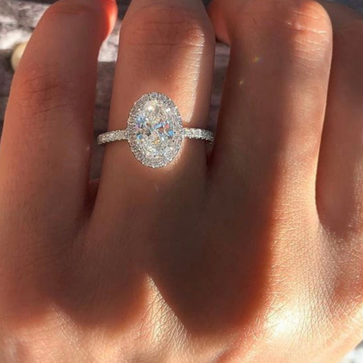 טבעת אירוסין היילו 1.50 קראט טבעי