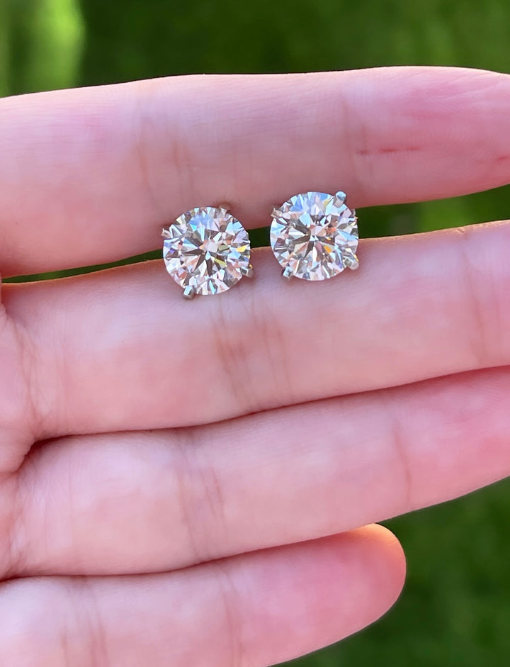 עגילי יהלומים צמודים 4 קראט טבעי