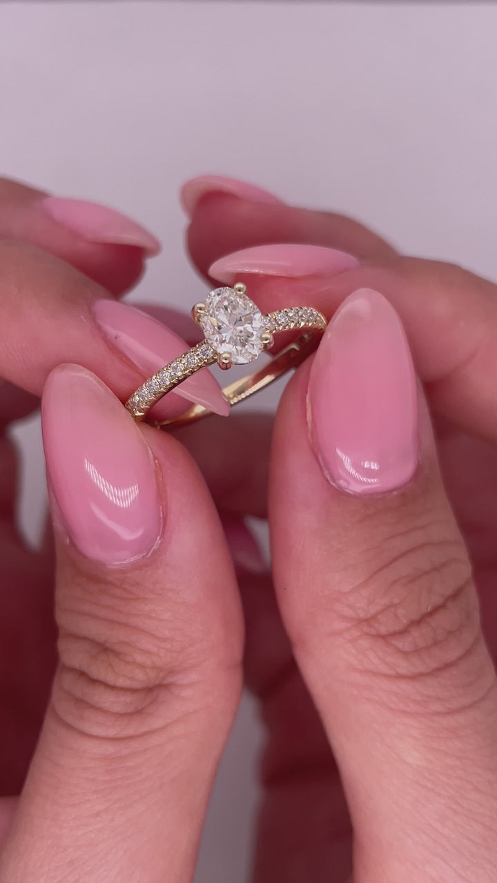 טבעת אירוסין 0.75 קראט מעבדה