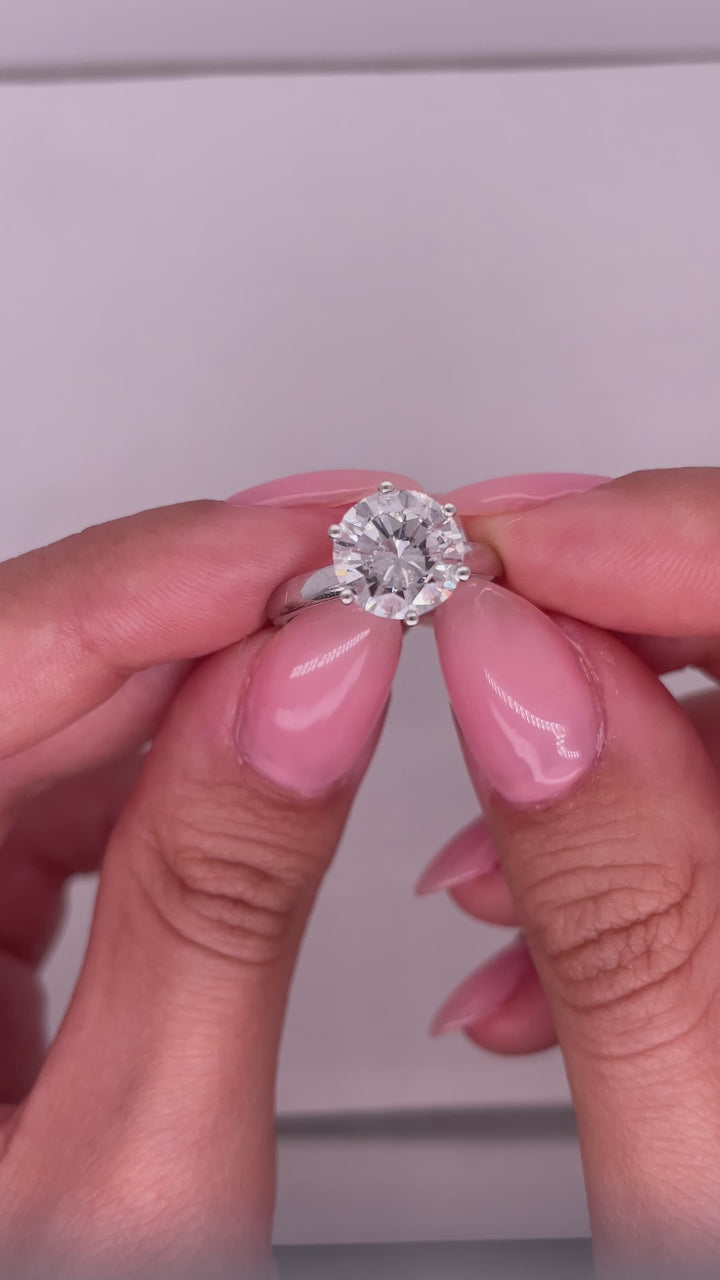 טבעת אירוסין סוליטר 6 שיניים 2 קראט טבעי