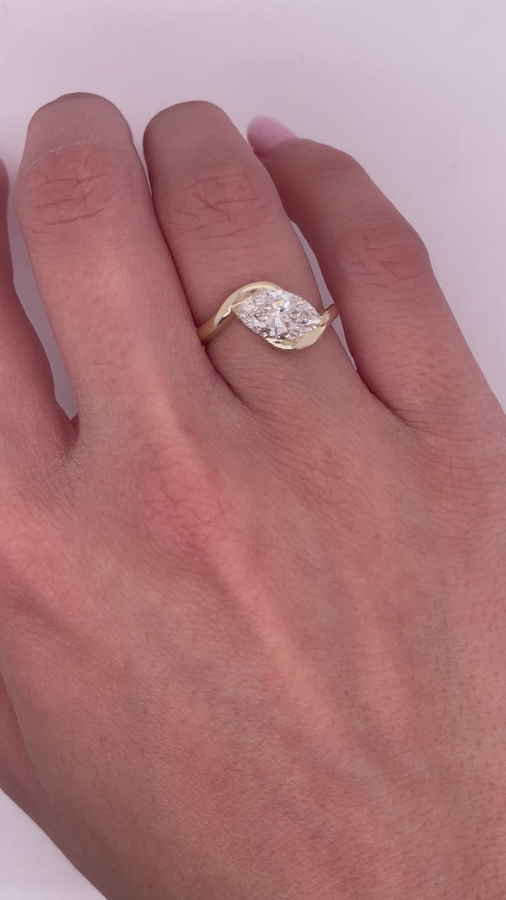 טבעת אירוסין סוליטר ״ריף״ 1.50 קראט מעבדה cvd