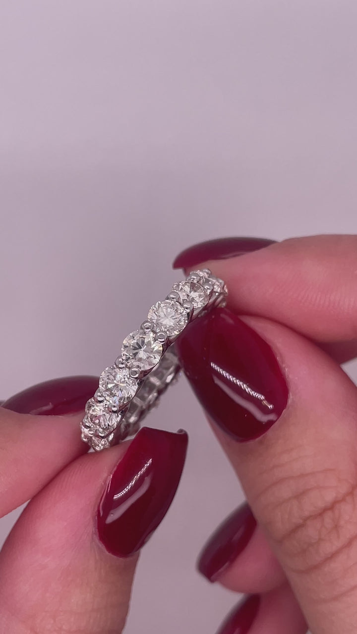 טבעת אטרנטי שלמה 4 קראט יהלומים מעבדה cvd