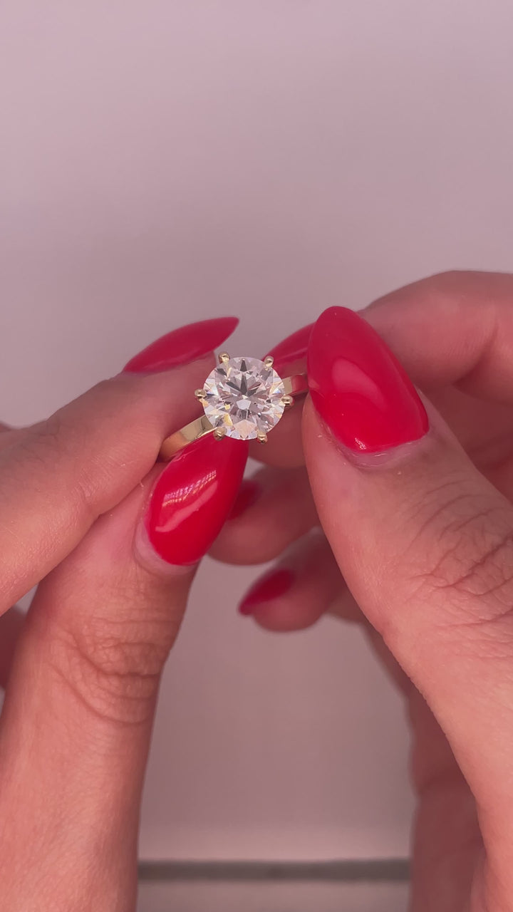 טבעת אירוסין סוליטר 6 שיניים 2.50 קראט מעבדה cvd