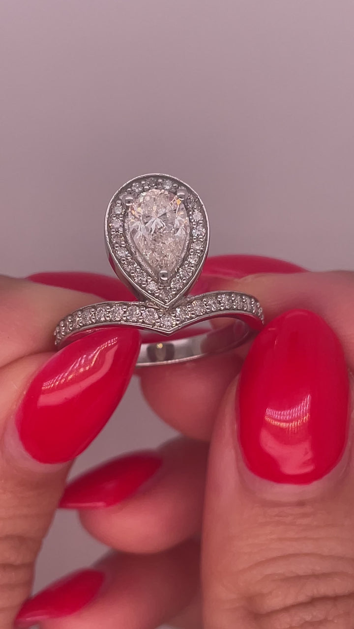 טבעת אירוסין ״אדל״ 2 קראט מעבדה cvd