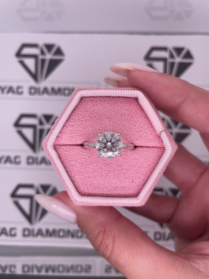 טבעת אירוסין סוליטר 3 קראט טבעי