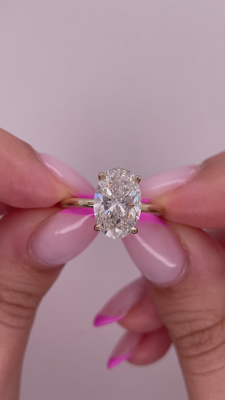 טבעת אירוסין סוליטר היילו 2.70 קראט טבעי