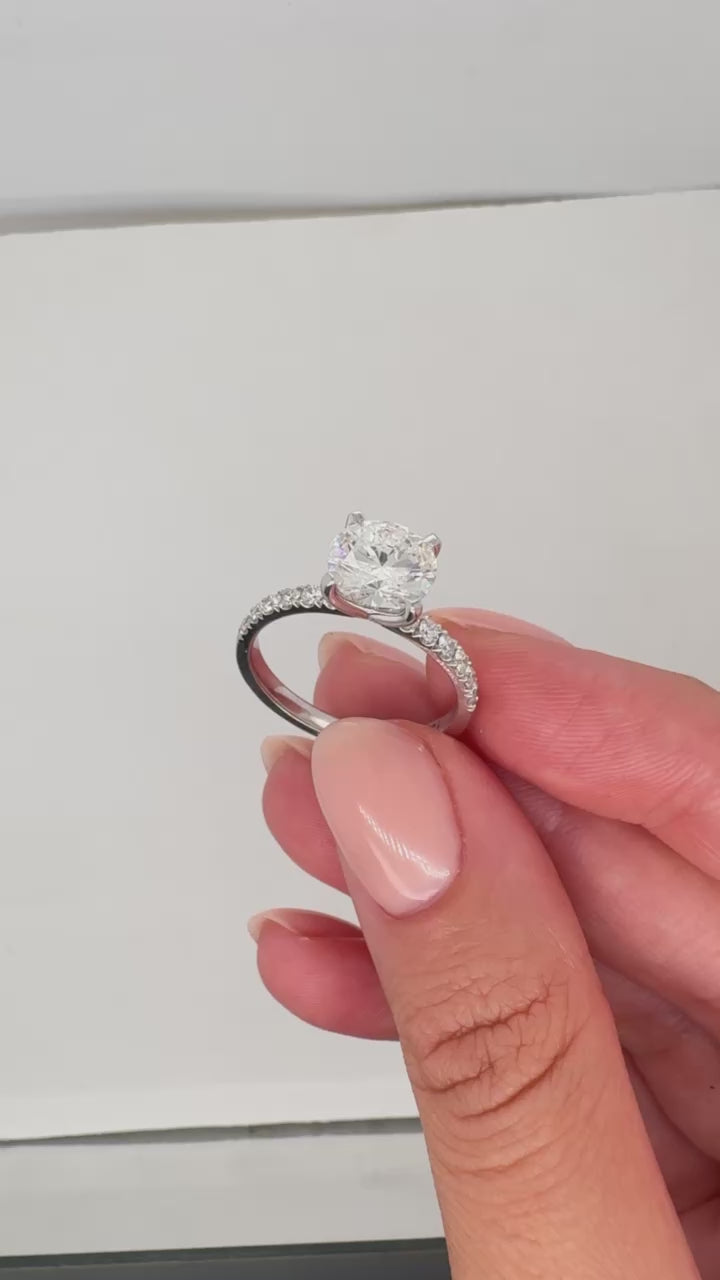 טבעת אירוסין קלאסית 2.30 קראט מעבדה cvd
