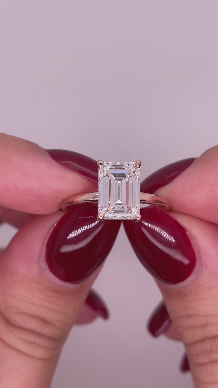 טבעת אירוסין סוליטר 3 קראט מעבדה cvd