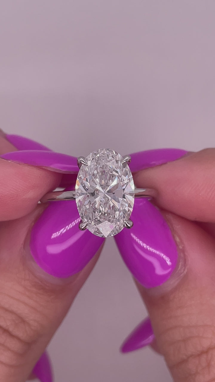 טבעת אירוסין סוליטר 3 קראט מעבדה cvd