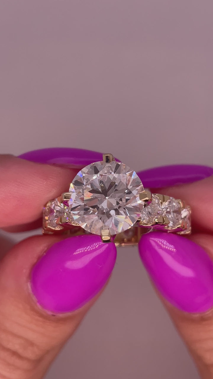 טבעת אירוסין 10 קראט קראט יהלומים מעבדה cvd