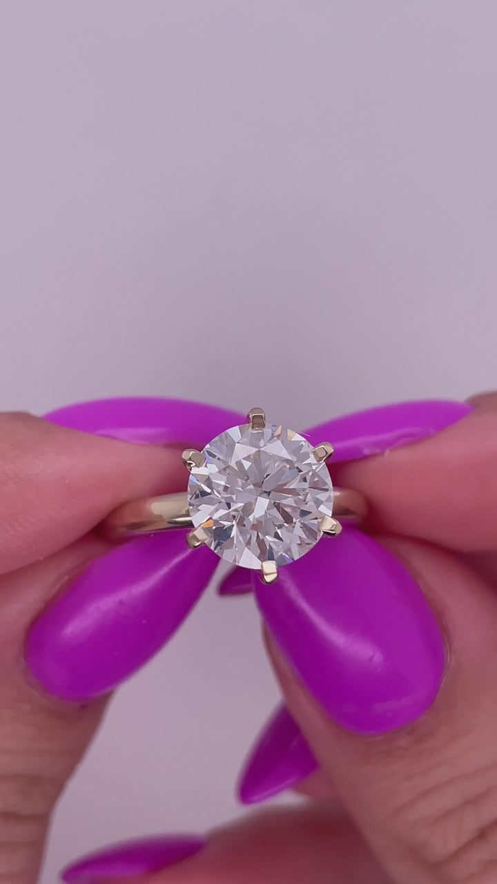 טבעת אירוסין סוליטר 6 שיניים 2.50 קראט