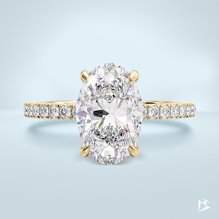 3.30 carats of diamonds, the central diamond 3 carats and in the ring 0.30 carat side stones