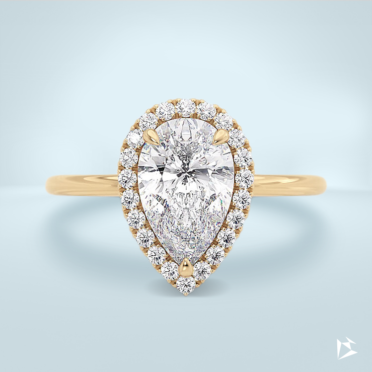 4.25 carats of diamonds halo ring the center diamond 4 carat pear shape